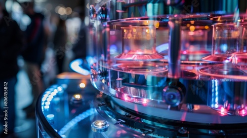 A rotating platform allows visitors to manipulate and observe the properties of subatomic particles leading to a deeper understanding of quantum spin.