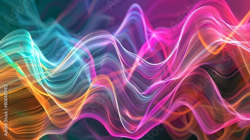 Wispy trails of colorful jittery lines flow in zigzag patterns mimicking the lively energy of quantum fluctuations.