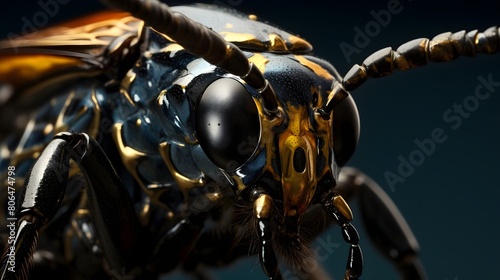 Close-up of a beetle's armored exoskeleton