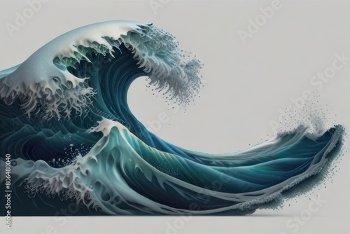 Blue sea waves with white foam