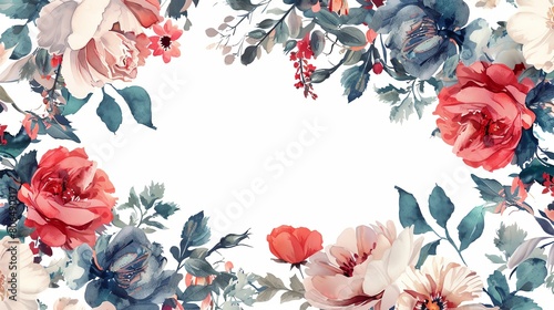 Construct a banner featuring an array of floral embellishments along its length Place a blank area in the center for custom messaging Strive for a chic and sophisticated design