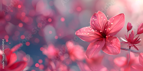 Pink gerbera daisy with bokeh blur effect background Barberton daisy Flower blooming