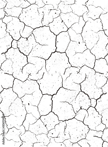 Vector illustration of dry and cracked soil texture.
