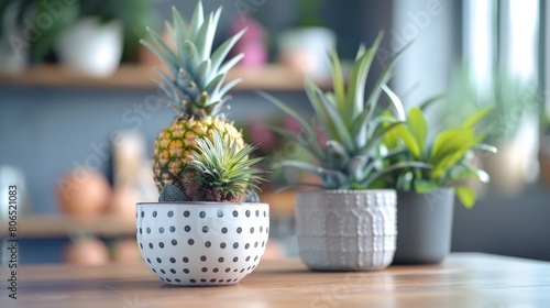 A pineapple in a pot