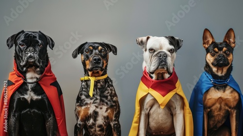 Dogs Dressed as Superheroes Group 