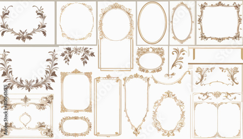 a set of ornate frames and borders