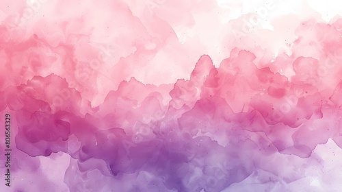 Pink watercolor background with soft pink clouds, a pastel color wash creates a romantic and dreamy atmosphere. 