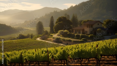 Landscape of vineyard in Chianti, Tuscany, Italy