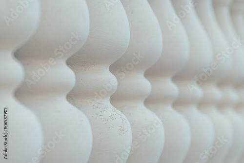 White baroque balustrade forming pattern, vintage retro architectural feature