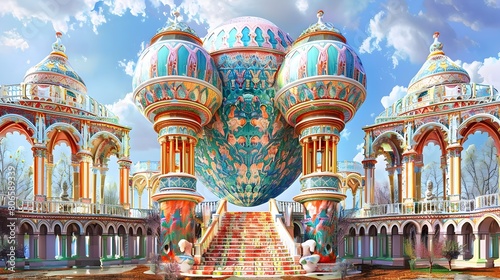 Ornate Easter Egg Celebrating Renaissance Architecture with Impressionistic Flair Generative ai