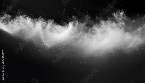 Christmas background. Powder dust light white PNG. Magic shining white dust. Fine, shiny dust particles fall off slightly. Fantastic shimmer effect
