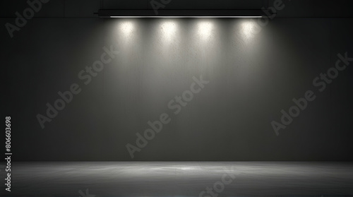Studio empty stage background with spot light beam shine on background concert Generative Ai 