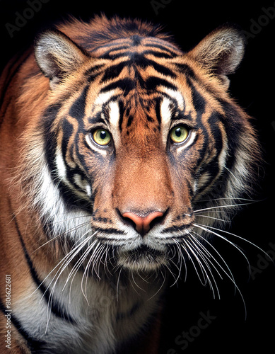 retrato de mira de un tigre de bengala