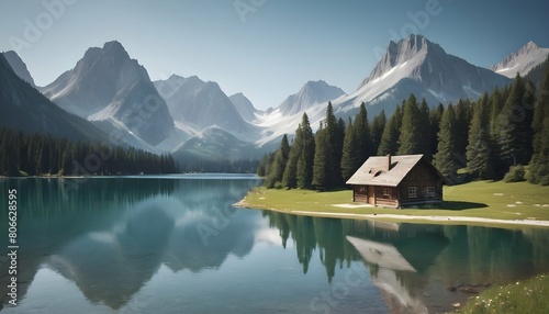 Visualize A Picturesque Alpine Lake Surrounded By Upscaled 3 1