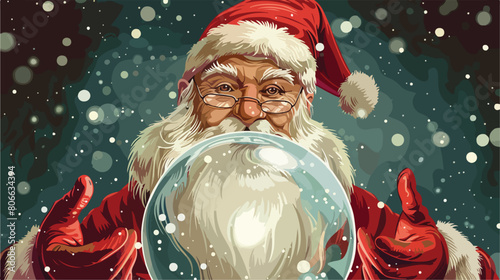 Santa claus in crystal ball avatar character Vector illustration
