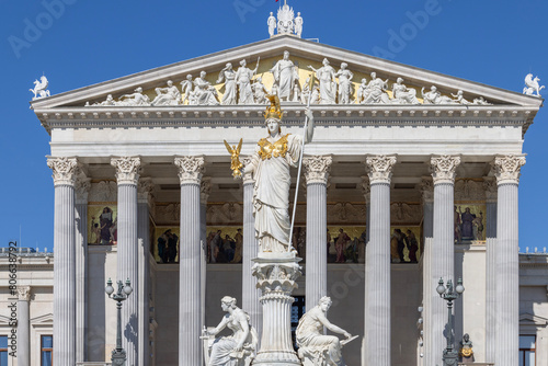 Pallas Athena Fountain in front of Austrian Parliament Building, Vienna, Austria