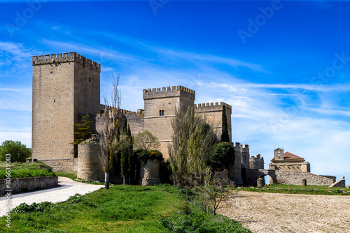 Medieval castle of Ampudia from the 15th century. Palencia, Castile and Leon, Spain.