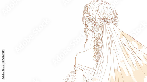 Sketch silhouette of caricature faceless woman in wed
