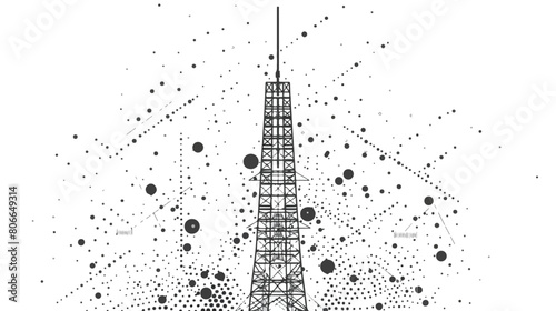 Transmission antenna icon in monochrome silhouette 