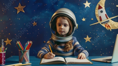 A Child Astronaut Imagines Space