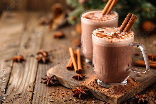 Holiday Hot Chocolate with Cinnamon and Star Anise