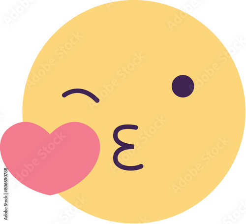 kiss Face emoji icon with red heart