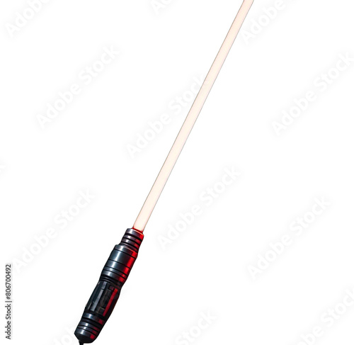 Red light saber in dark AND RED STICK AND CUT OUT AND WHITE BACKGROUND