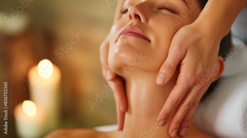 a woman giving a lymph drainage massage 
