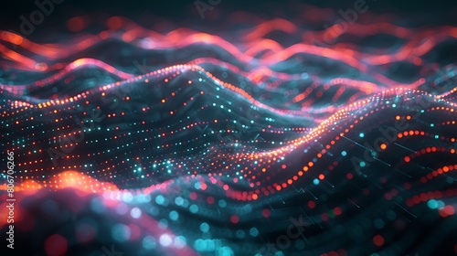 A network of glowing lines weaving through a digital landscape, representing data flow