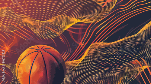 Background with basketball ball texture vector illustration