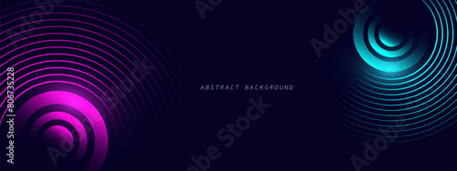 Abstract blue modern background with dynamic geometric shapes.