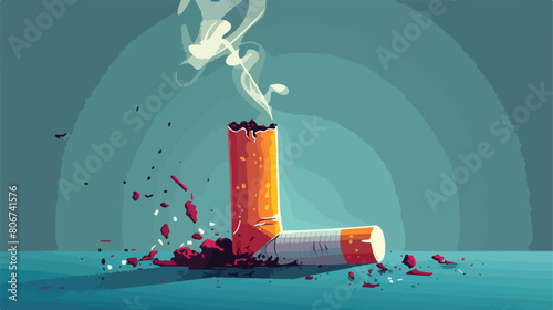 Cigarette butt vector Vector illustration. Vector styl