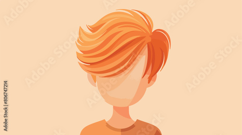 Colorful caricature faceless front view cute kid 