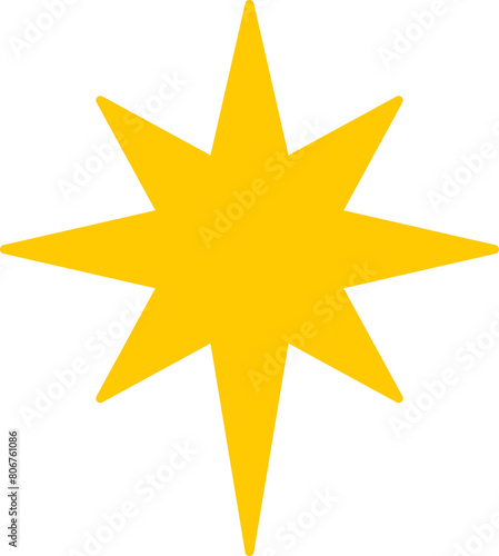 Christmas star golden icon illustration isolated 