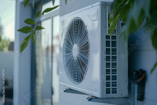 Klimatyzacja domowa, jednostka zewnętrzna zainstalowana przy domu