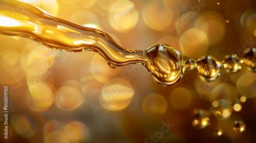 A cascade of sunflower oil droplets flowing gracefully down a glass surface, their glistening trails creating an elegant and captivating visual effect.