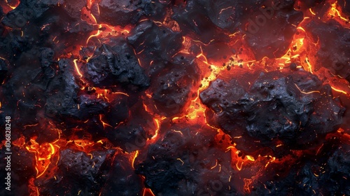 Lava and volcanic rocks background