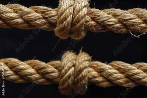 Close-up seamless pattern of ropes and twines twisted and platted into an interesting arrangement.. Beautiful simple AI generated image in 4K, unique.