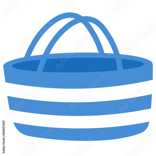 blue and white stipe tote bag illustration