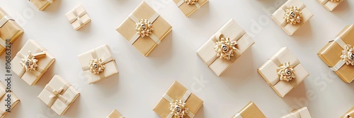 Many Gift Boxes on White Background, Celebration, Presents, Holiday