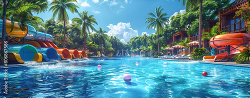 Summer Resort Swimming Pool Fun