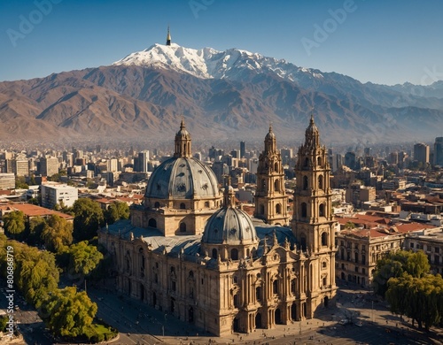 Experience the charm of Santiago's skyline, with its historic landmarks such as the Plaza de Armas and the Metropolitan Cathedral set against the backdrop of the Andes Mountains