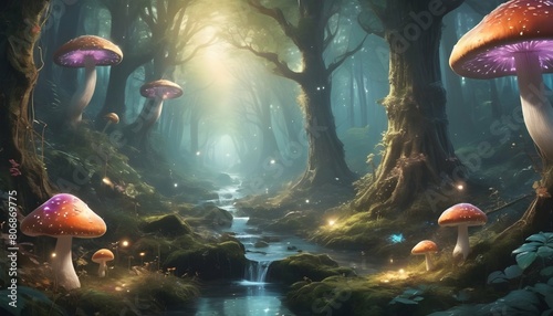 Visualize A Magical Forest Inhabited By Mythical C