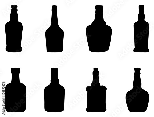 Vintage whisky bottle silhouette vector art