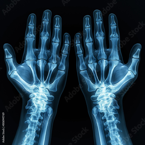 Human Hand Bones X-Ray Medical Diagnostic Radiolog