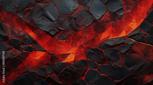 Intense Red and Black Textured Background of Abstract Lava