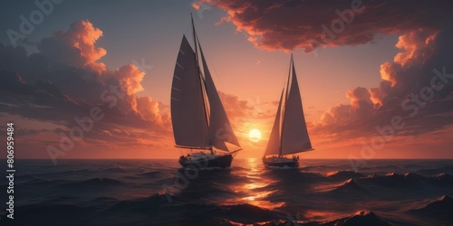sailboat sailing under a beautiful sunset