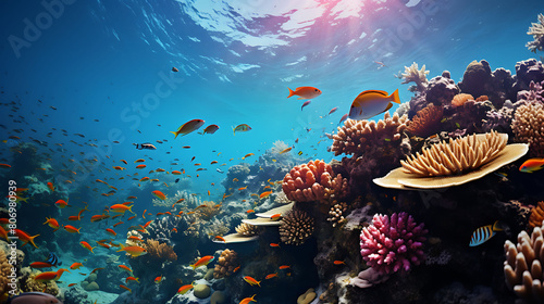 Beneath the Waves: Explore an underwater world teeming with coral and fish.