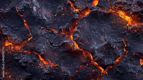 seamless lava texture background with volcanic rock and magma abstract inferno pattern