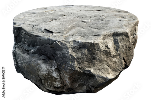 Stone round podium rock isolated on transparent background